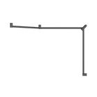Mecca Care 32mm DDA Accessible Toilet Grab Rail Set 45 Degree Continuous 750X965X1025mm Gun Metal