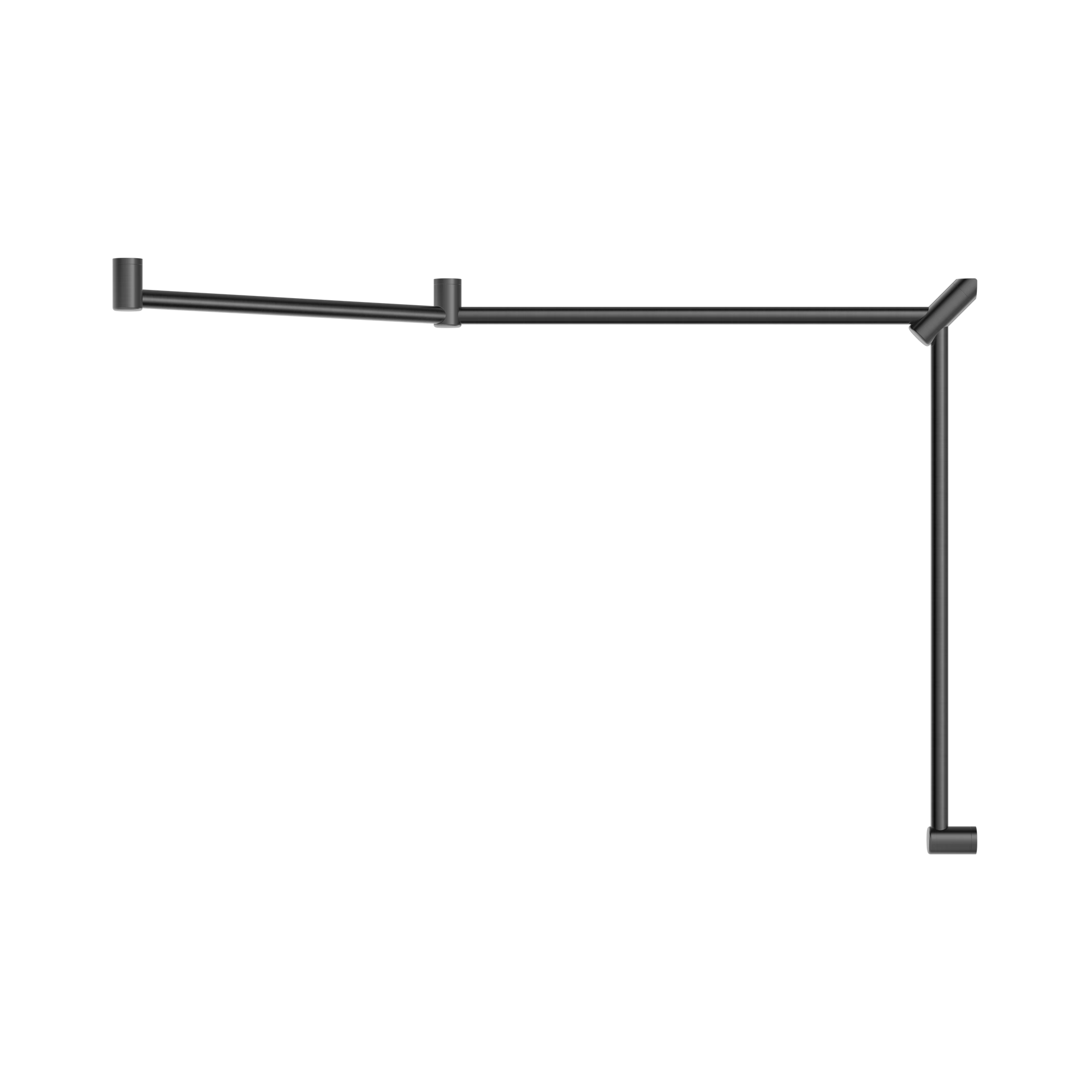 Mecca Care 32mm DDA Accessible Toilet Grab Rail Set 45 Degree Continuous 750X965X1025mm Gun Metal