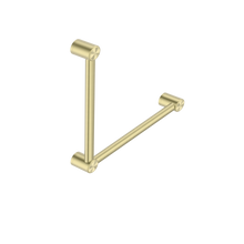 Mecca Care 32mm Ambulant Toilet Grab Rail 90 Degree 450X450mm Brushed Gold