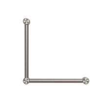 Mecca Care 32mm Ambulant Toilet Grab Rail 90 Degree 450X450mm Brushed Nickel