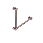 Mecca Care 32mm Ambulant Toilet Grab Rail 90 Degree 450X450mm Brushed Bronze