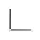 Mecca Care 32mm Ambulant Toilet Grab Rail 90 Degree 450X450mm Chrome