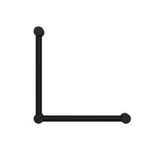 Mecca Care 32mm Ambulant Toilet Grab Rail 90 Degree 450X450mm Matte Black
