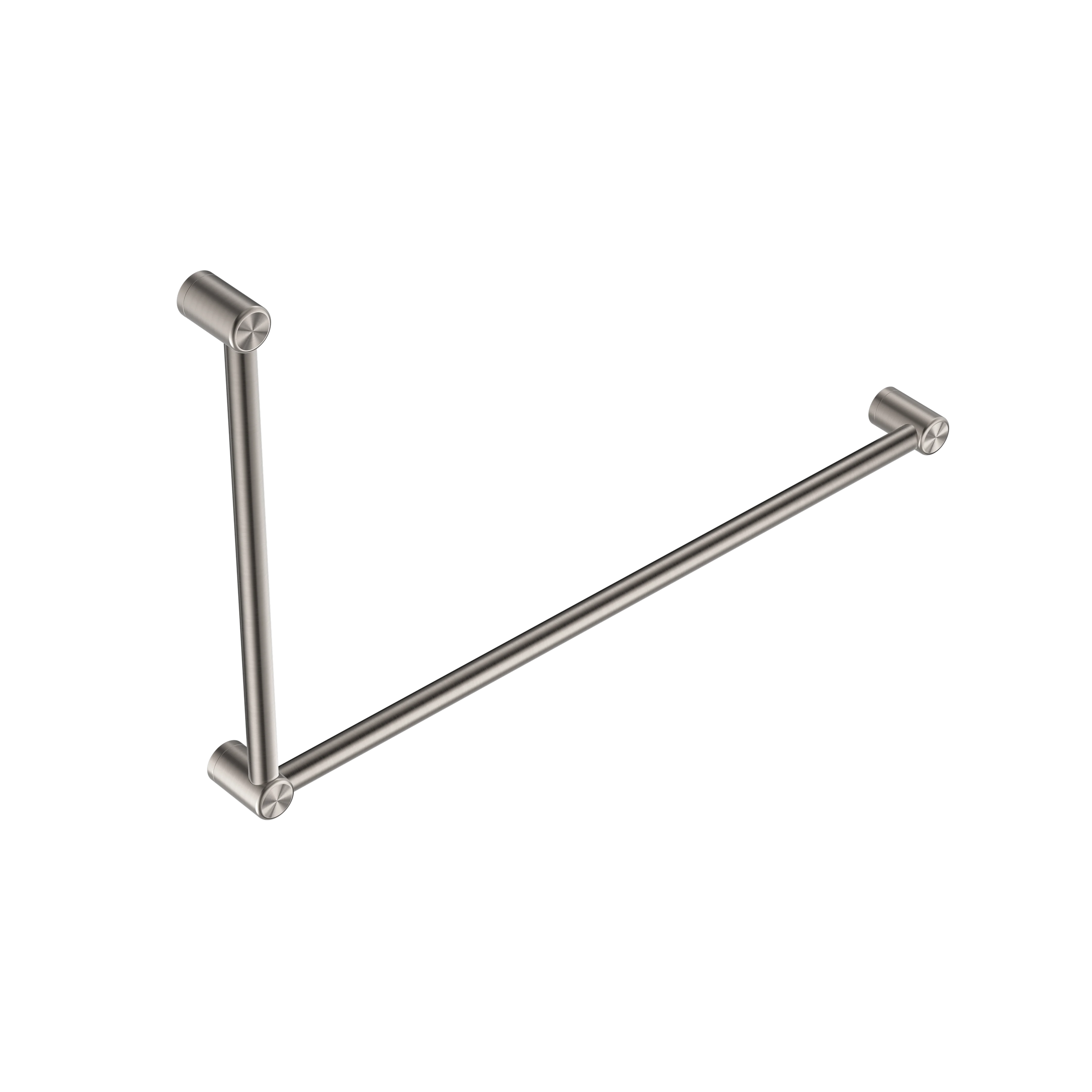 Mecca Care 32mm DDA Accessible Toilet Grab Rail Set 90 Degree 600X1000mm Brushed Nickel