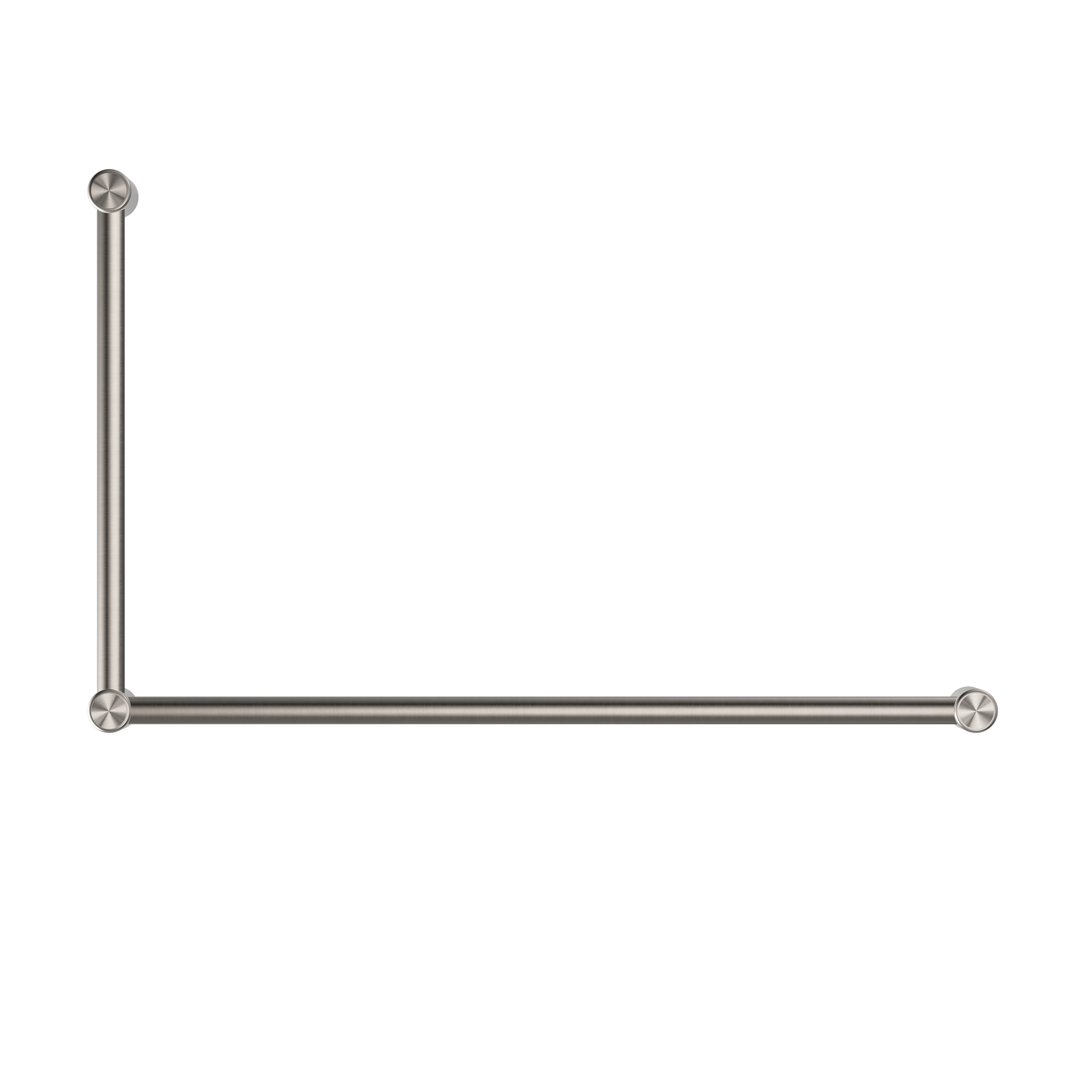 Mecca Care 32mm DDA Accessible Toilet Grab Rail Set 90 Degree 600X1000mm Brushed Nickel