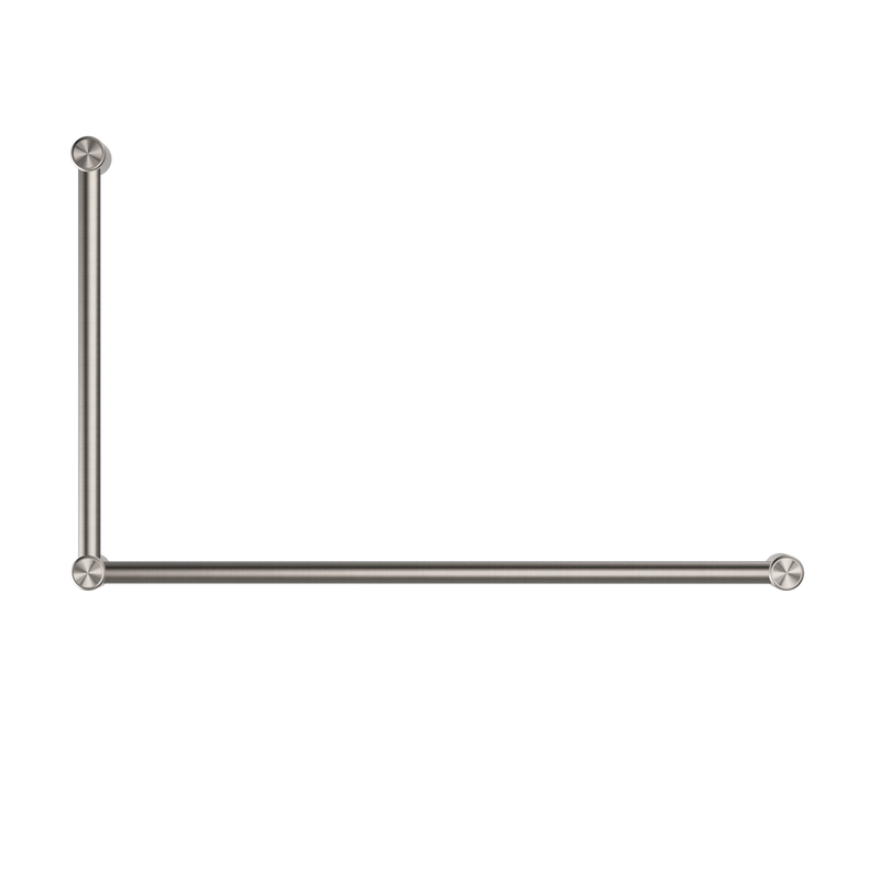 Mecca Care 32mm DDA Accessible Toilet Grab Rail Set 90 Degree 600X1000mm Brushed Nickel
