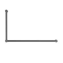 Mecca Care 32mm DDA Accessible Toilet Grab Rail Set 90 Degree 600X1000mm Gun Metal