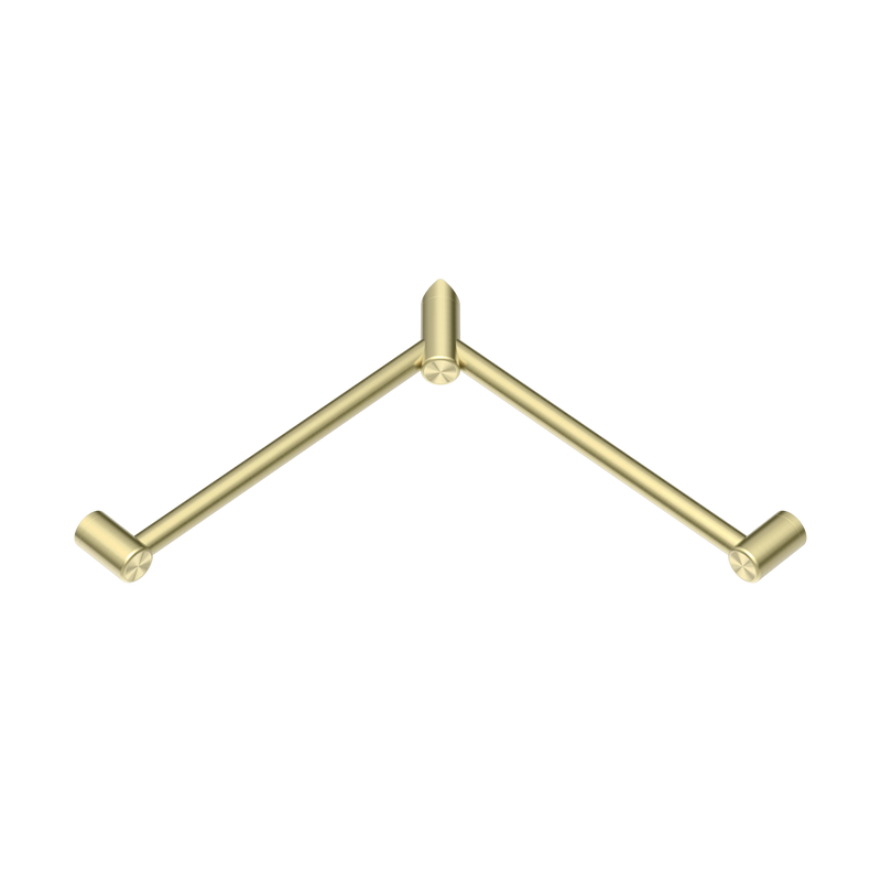 Mecca Care 32mm Wrap Around Corner Grab Rail 600X600mm Brushed Gold