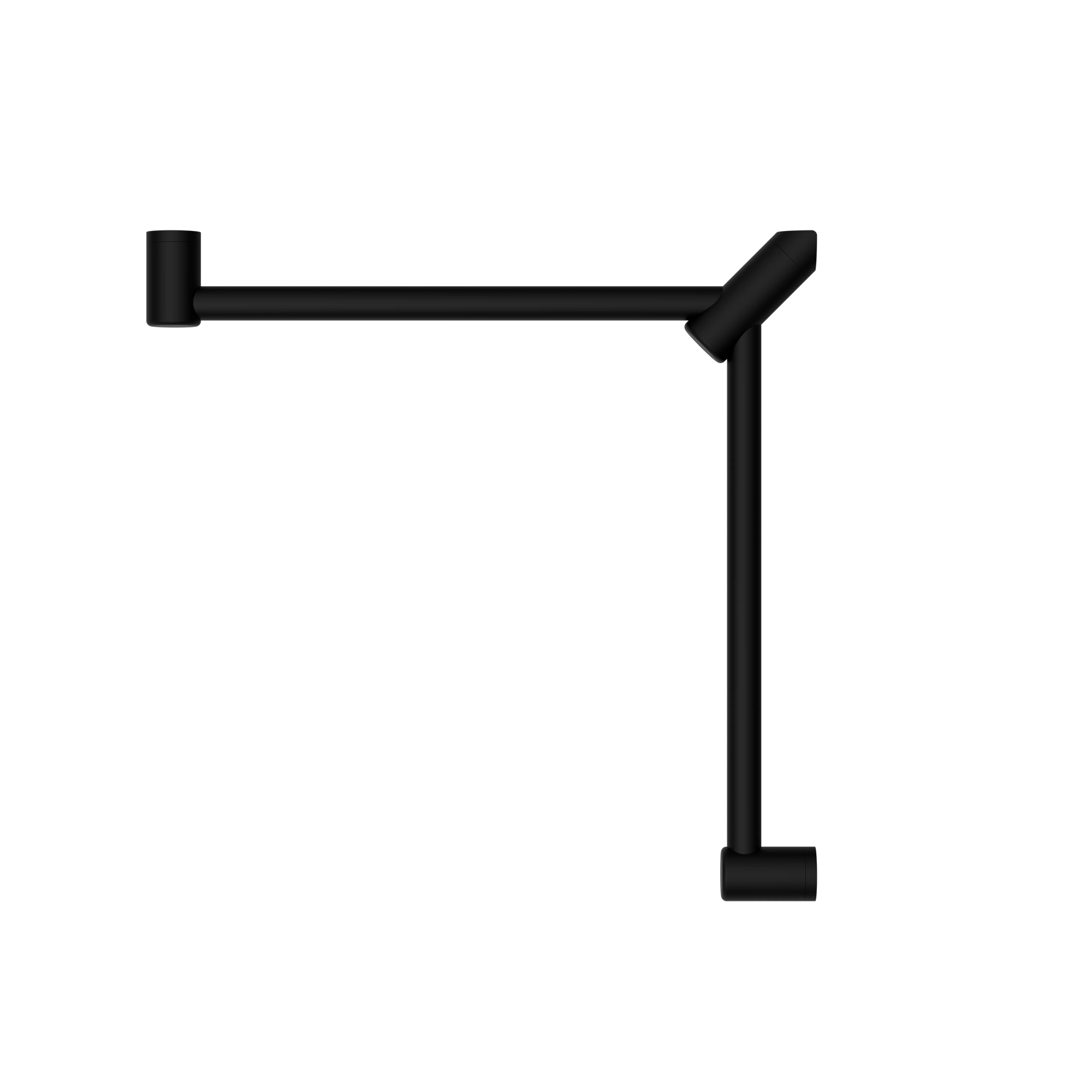 Mecca Care 32mm Wrap Around Corner Grab Rail 600X600mm Matte Black