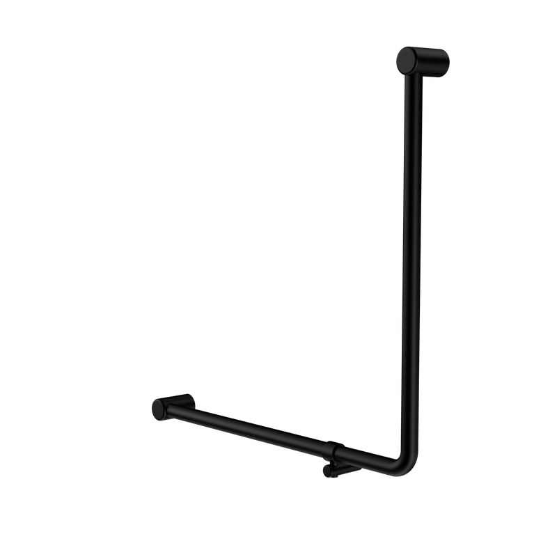 Mecca Care 32mm 90 Degree NZ4121 Accessible Toilet Grab Rail 750X750mm Matte Black