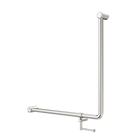 Mecca Care 32mm 90 Degree NZ4121 Accessible Toilet Grab Rail 750X750mm With Toilet Roll Holder Brushed Nickel
