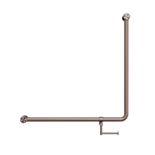 Mecca Care 32mm 90 Degree NZ4121 Accessible Toilet Grab Rail 750X750mm With Toilet Roll Holder Brushed Bronze