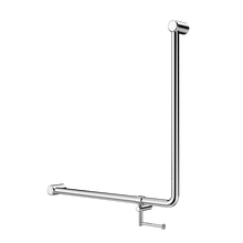 Mecca Care 32mm 90 Degree NZ4121 Accessible Toilet Grab Rail 750X750mm With Toilet Roll Holder Chrome
