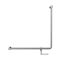 Mecca Care 32mm 90 Degree NZ4121 Accessible Toilet Grab Rail 750X750mm With Toilet Roll Holder Chrome