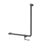 Mecca Care 32mm 90 Degree NZ4121 Accessible Toilet Grab Rail 750X750mm With Toilet Roll Holder Gun Metal