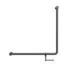 Mecca Care 32mm 90 Degree NZ4121 Accessible Toilet Grab Rail 750X750mm With Toilet Roll Holder Gun Metal