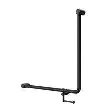 Mecca Care 32mm 90 Degree NZ4121 Accessible Toilet Grab Rail 750X750mm With Toilet Roll Holder Matte Black