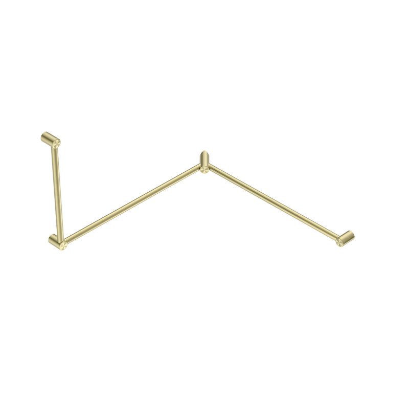 Mecca Care 32mm DDA Accessible Toilet Grab Rail Set 90 Degree Continuous 600X1065X1025mm Brushed Gold