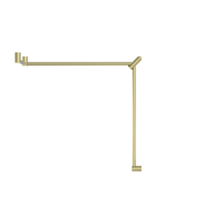 Mecca Care 32mm DDA Accessible Toilet Grab Rail Set 90 Degree Continuous 600X1065X1025mm Brushed Gold