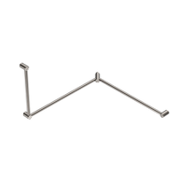 Mecca Care 32mm DDA Accessible Toilet Grab Rail Set 90 Degree Continuous 600X1065X1025mm Brushed Nickel