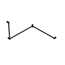Mecca Care 32mm DDA Accessible Toilet Grab Rail Set 90 Degree Continuous 600X1065X1025mm Matte Black