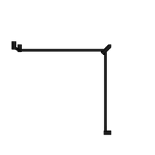 Mecca Care 32mm DDA Accessible Toilet Grab Rail Set 90 Degree Continuous 600X1065X1025mm Matte Black