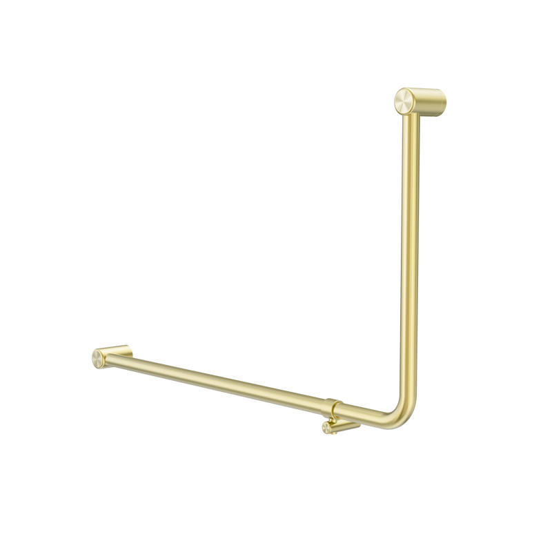 Mecca Care 32mm DDA Accessible Toilet 90 Degree Bent Tube Grab Rail 600X1000mm Brushed Gold