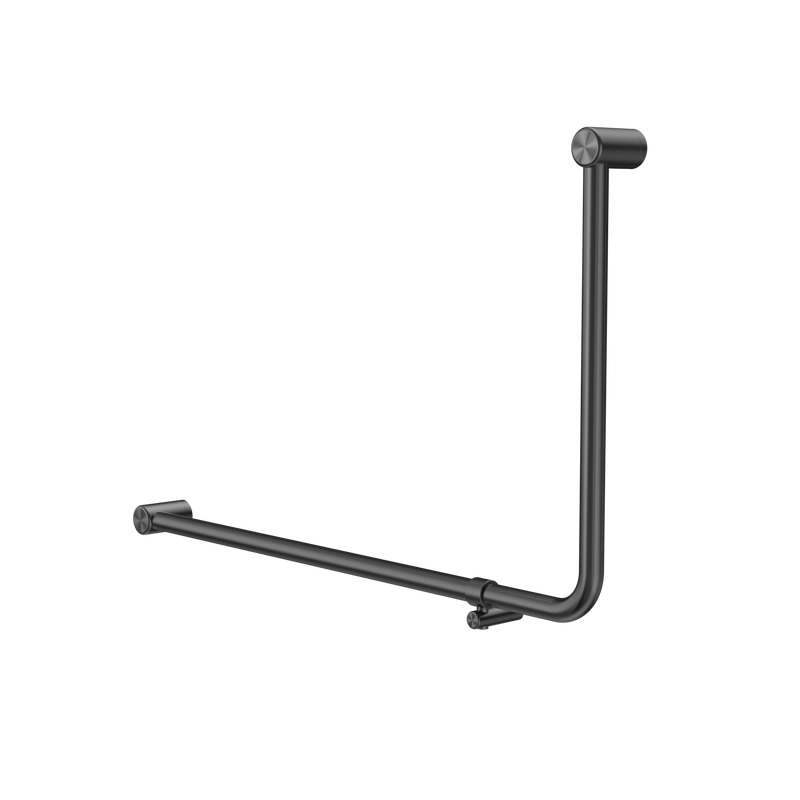 Mecca Care 32mm DDA Accessible Toilet 90 Degree Bent Tube Grab Rail 600X1000mm Gun Metal