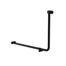 Mecca Care 32mm DDA Accessible Toilet 90 Degree Bent Tube Grab Rail 600X1000mm Matte Black