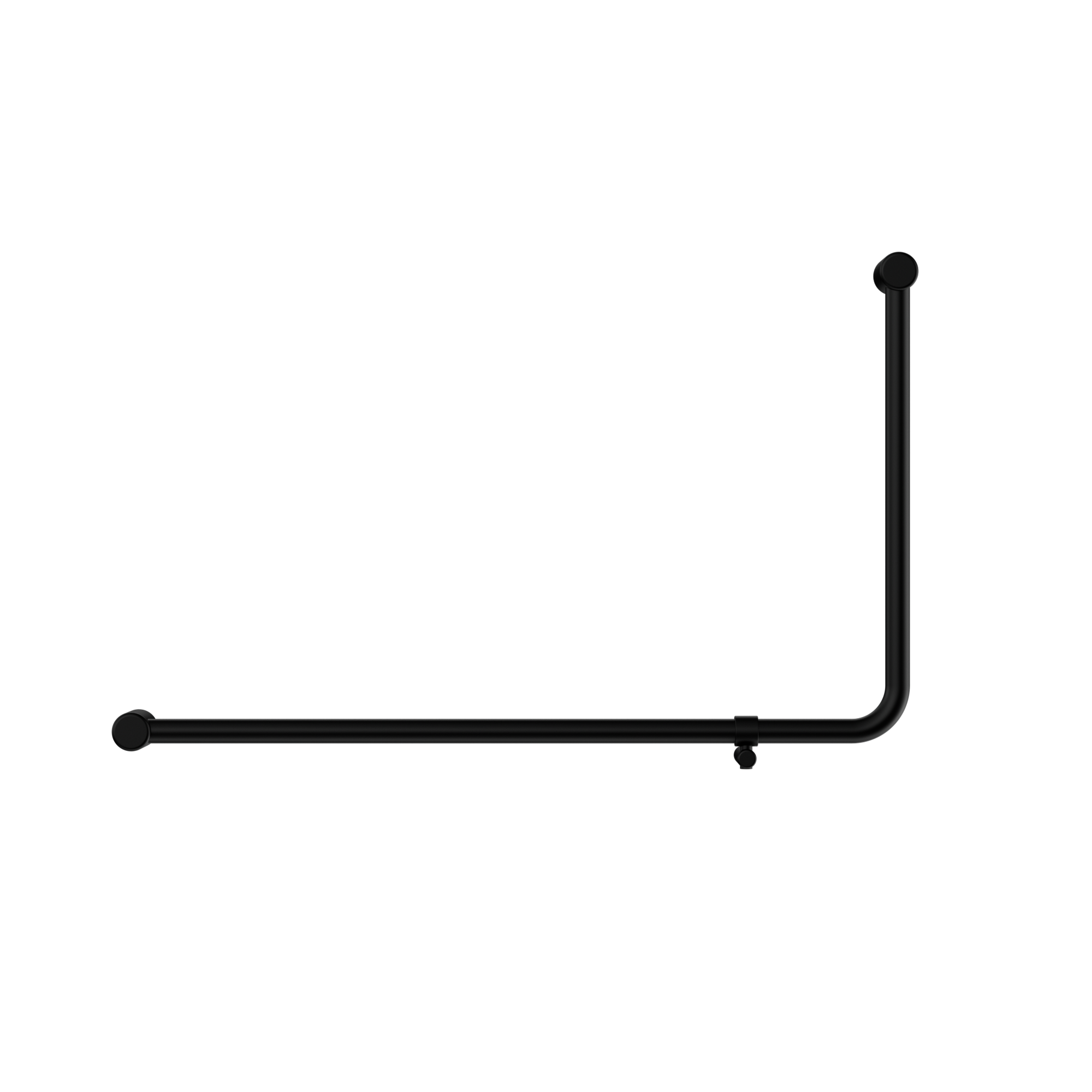Mecca Care 32mm DDA Accessible Toilet 90 Degree Bent Tube Grab Rail 600X1000mm Matte Black