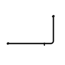 Mecca Care 32mm DDA Accessible Toilet 90 Degree Bent Tube Grab Rail 600X1000mm Matte Black