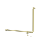 Mecca Care 32mm DDA Accessible Toilet 90 Degree Bent Tube Grab Rail 600X1000mm With Toilet Roll Holder Brushed Gold
