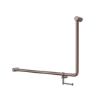 Mecca Care 32mm DDA Accessible Toilet 90 Degree Bent Tube Grab Rail 600X1000mm With Toilet Roll Holder Brushed Bronze