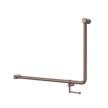 Mecca Care 32mm DDA Accessible Toilet 90 Degree Bent Tube Grab Rail 600X1000mm With Toilet Roll Holder Brushed Bronze