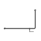 Mecca Care 32mm DDA Accessible Toilet 90 Degree Bent Tube Grab Rail 600X1000mm With Toilet Roll Holder Gun Metal