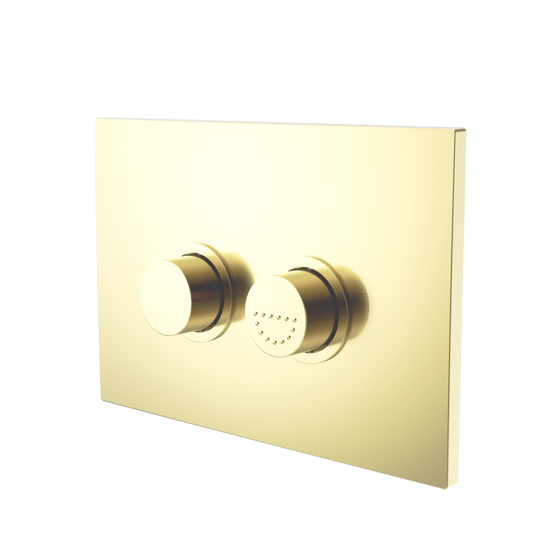 Mecca Care Raised Disabled Care Pneumatic Flush Buttons Plate DDA Accessible Toilet Compliant Brushed Gold