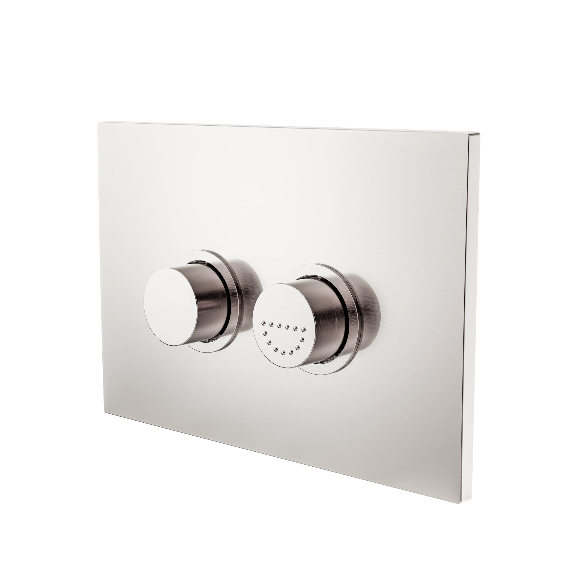 Mecca Care Raised Disabled Care Pneumatic Flush Buttons Plate DDA Accessible Toilet Compliant Brushed Nickel