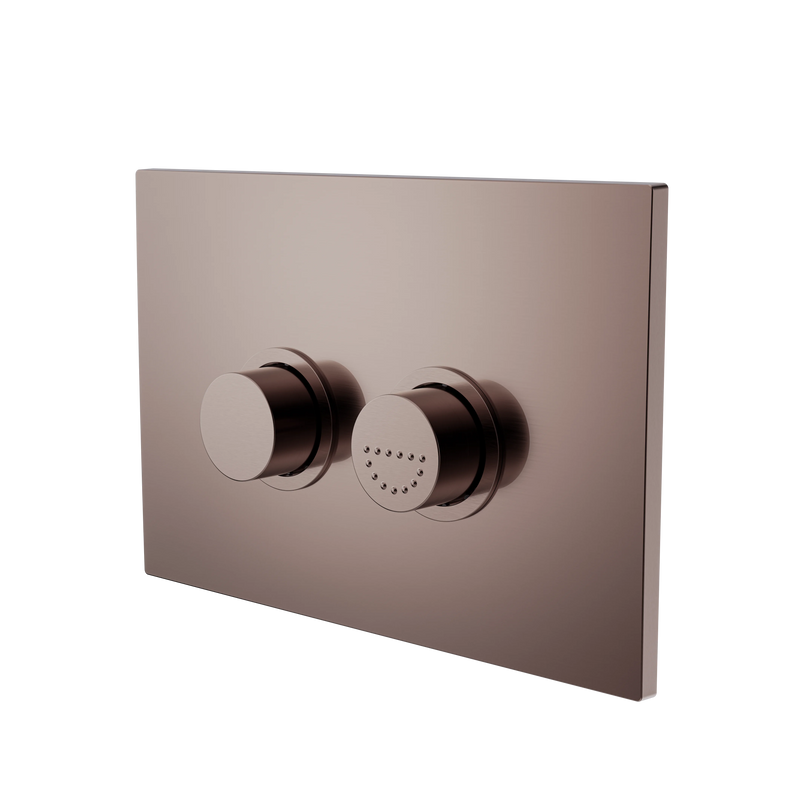 Mecca Care Raised Disabled Care Pneumatic Flush Buttons Plate DDA Accessible Toilet Compliant Brushed Bronze