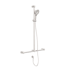 Mecca Care 32mm T Bar Grab Rail And Adjustable Shower Set 1100X750mm Brushed Nickel
