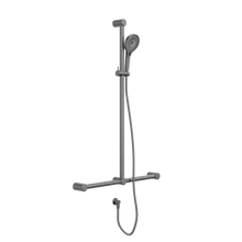 Mecca Care 32mm T Bar Grab Rail And Adjustable Shower Set 1100X750mm Gun Metal