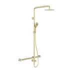 Mecca Care 32mm T Bar Grab Rail 1100x750mm Twin Shower Set Brushed Gold