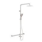 Mecca Care 32mm T Bar Grab Rail 1100x750mm Twin Shower Set Brushed Nickel