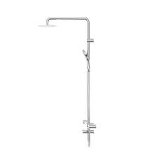 Mecca Care 32mm T Bar Grab Rail 1100x750mm Twin Shower Set Brushed Nickel