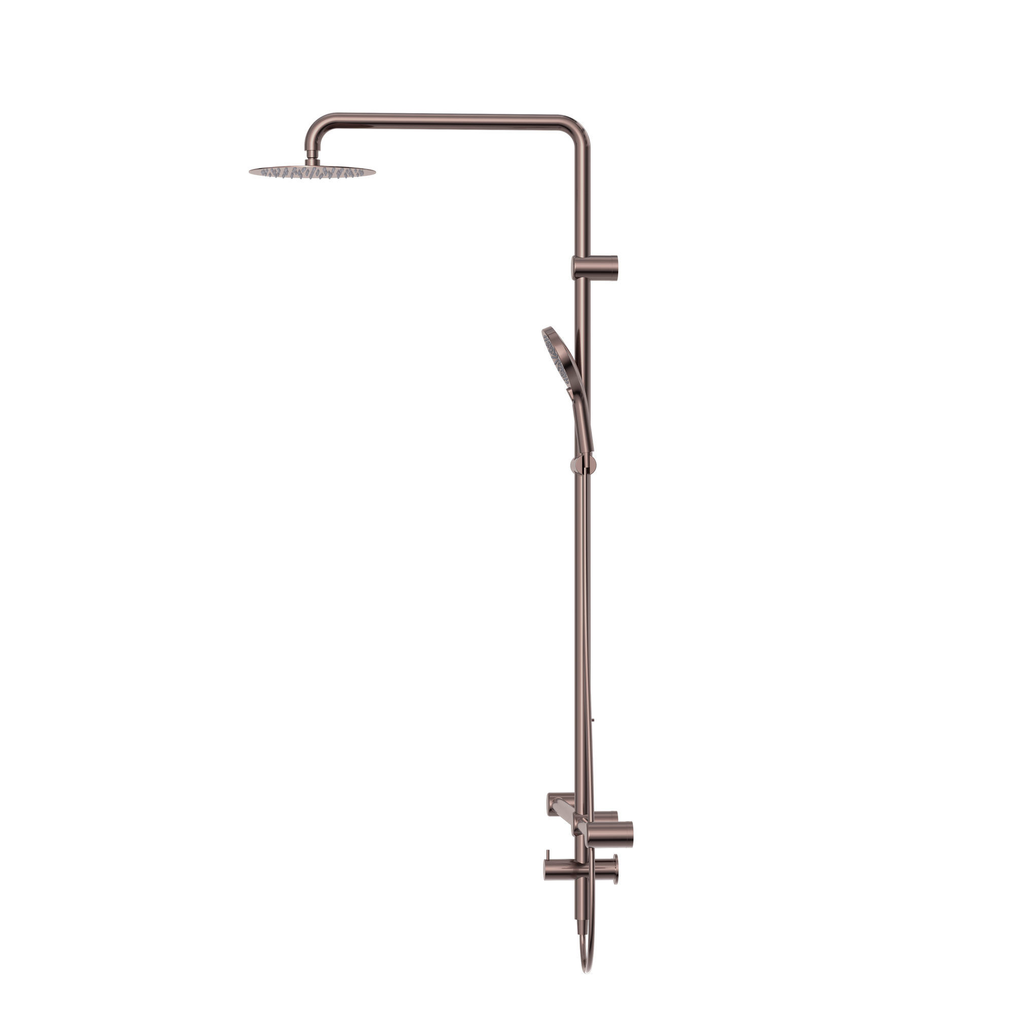 Mecca Care 32mm T Bar Grab Rail 1100x750mm Twin Shower Set Brushed Bronze