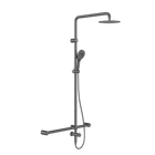 Mecca Care 32mm T Bar Grab Rail 1100x750mm Twin Shower Set Gun Metal
