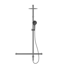 Mecca Care 32mm T Bar Grab Rail 1100x750mm Twin Shower Set Gun Metal