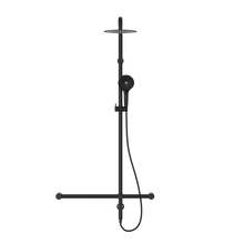 Mecca Care 32mm T Bar Grab Rail 1100x750mm Twin Shower Set Matte Black