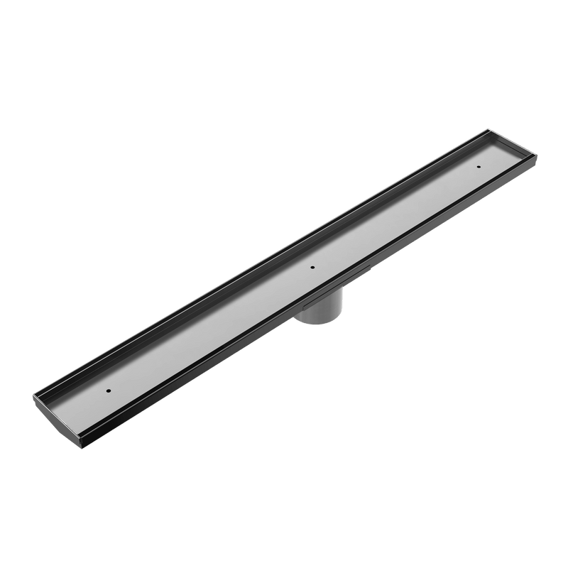 Tile Insert V Channel 900x106mm Floor Grate 80mm Outlet Gun Metal