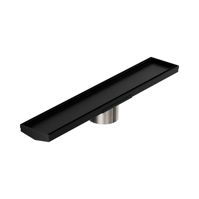 Tile Insert V Channel 600x106mm Floor Grate 90mm Outlet Matte Black