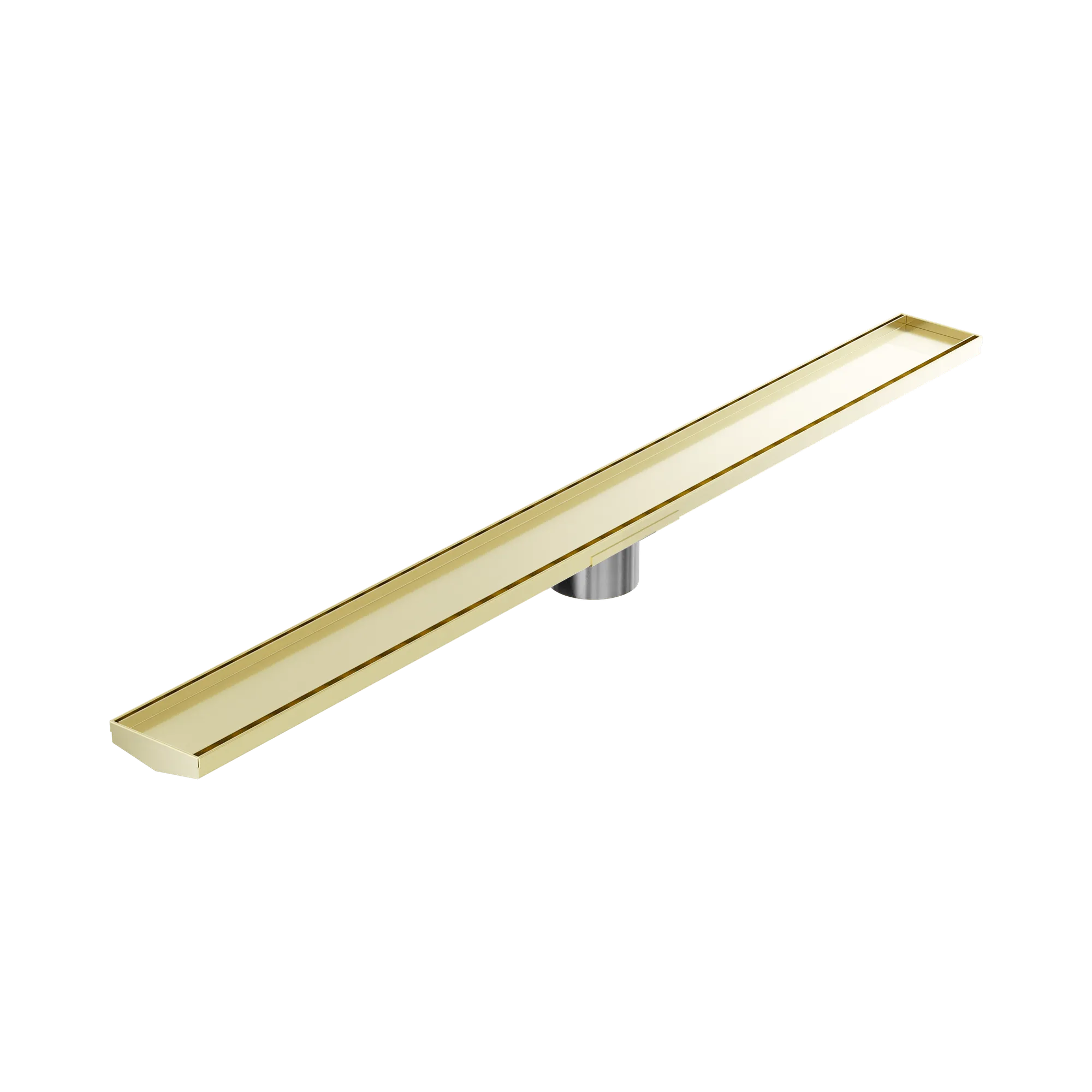 Tile Insert V Channel 1200x106mm Floor Grate 90mm Outlet Brushed Gold